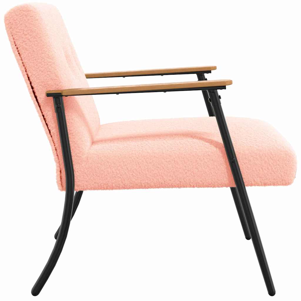 Fauteuil Roze Krullend Wol-achtig Stof