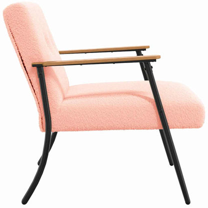 Fauteuil Roze Krullend Wol-achtig Stof