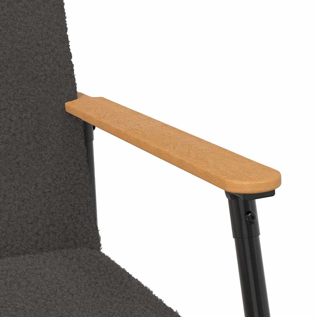Fauteuil Donkergrijs Krullend Wol-achtig Stof