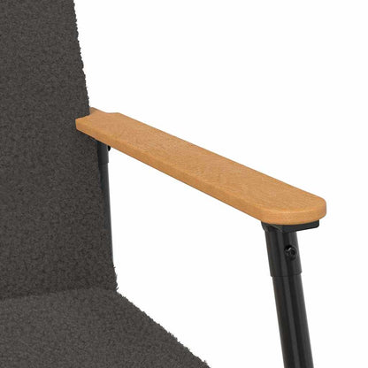Fauteuil Donkergrijs Krullend Wol-achtig Stof