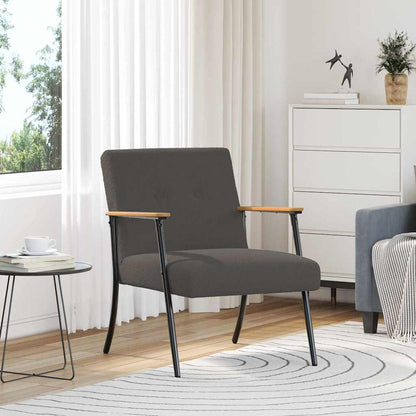 Fauteuil Donkergrijs Krullend Wol-achtig Stof