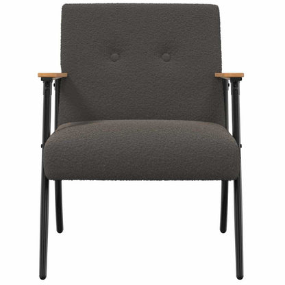 Fauteuil Donkergrijs Krullend Wol-achtig Stof