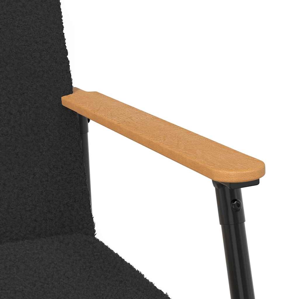 Fauteuil Zwart Krullend Wol-achtig Stof
