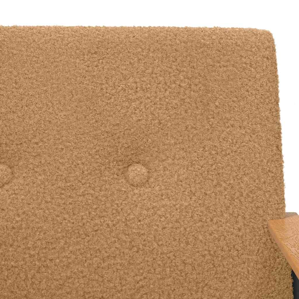 Fauteuil Beige Krullend Wol-achtig Stof