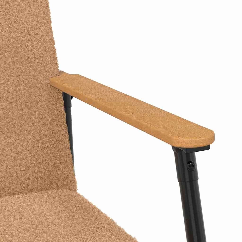 Fauteuil Beige Krullend Wol-achtig Stof