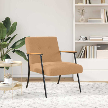 Fauteuil Beige Krullend Wol-achtig Stof