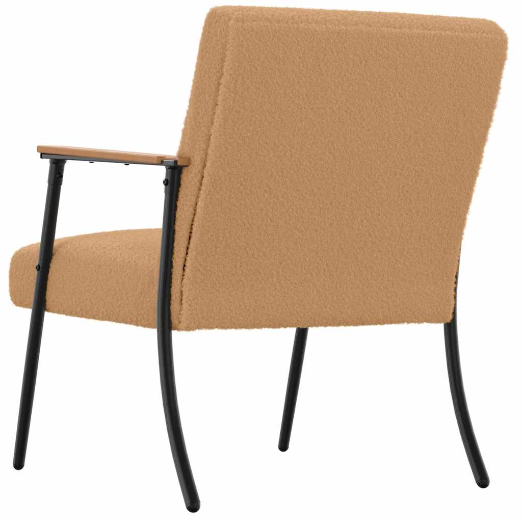 Fauteuil Beige Krullend Wol-achtig Stof