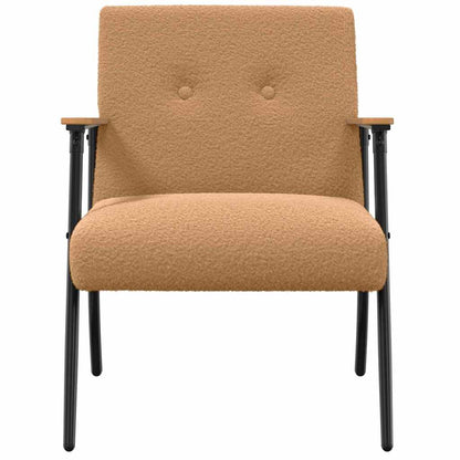 Fauteuil Beige Krullend Wol-achtig Stof