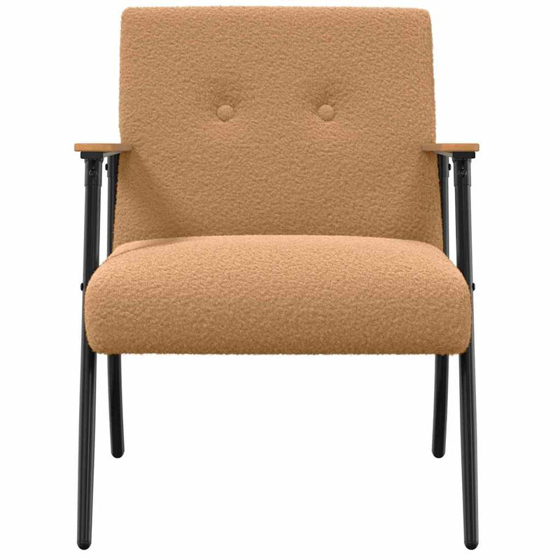 Fauteuil Beige Krullend Wol-achtig Stof