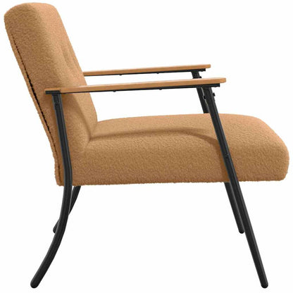 Fauteuil Beige Krullend Wol-achtig Stof