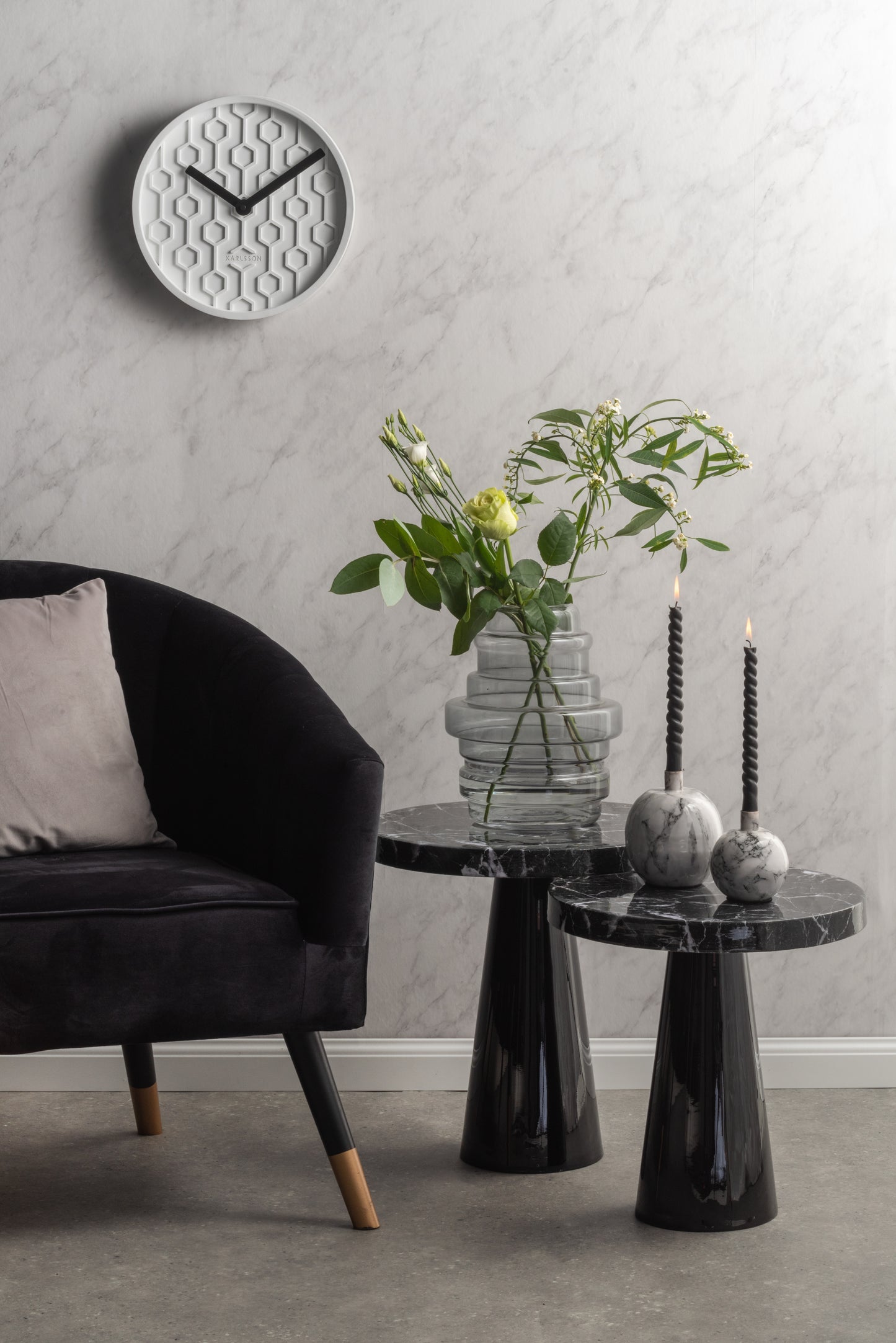 Karlsson Wandklok Honeycomb - Wit - Ø31cm