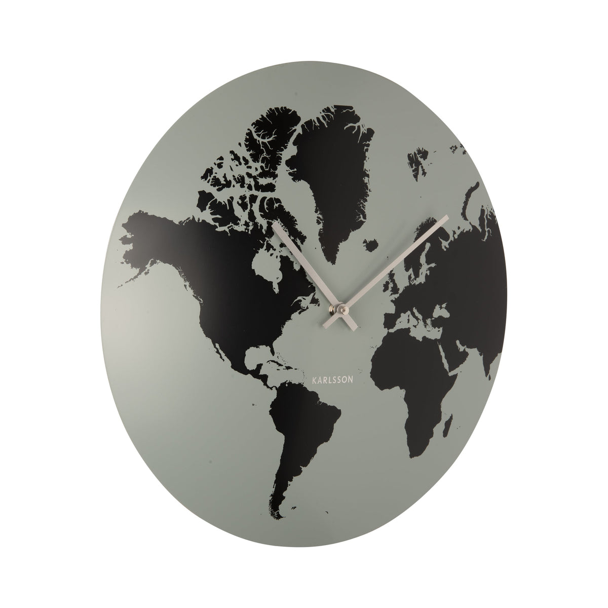 Karlsson Wandklok World Map grijs | Retourdeal 29% korting