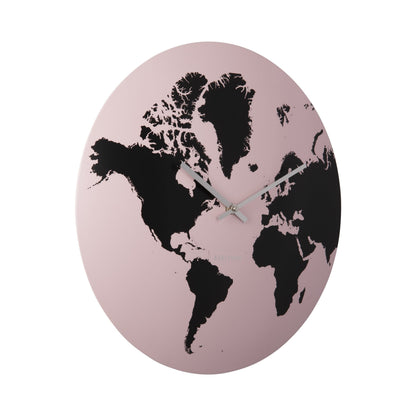 Karlsson Wandklok World Map roze | Retourdeal 29% korting
