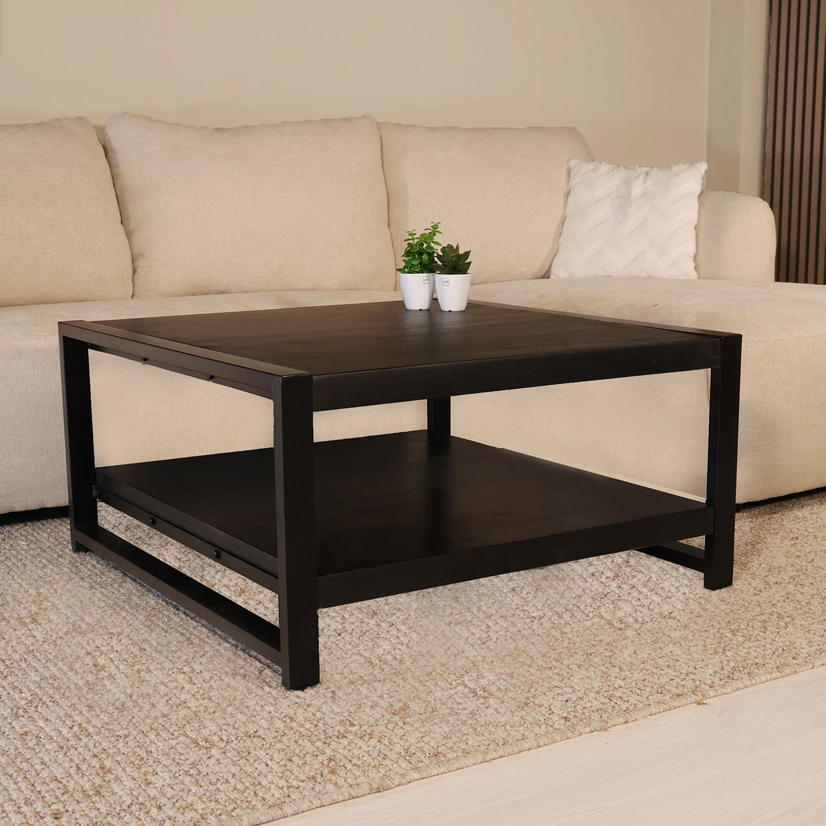 Salontafel Violet Mangohout Zwart 90 cm | Retourdeal 30%