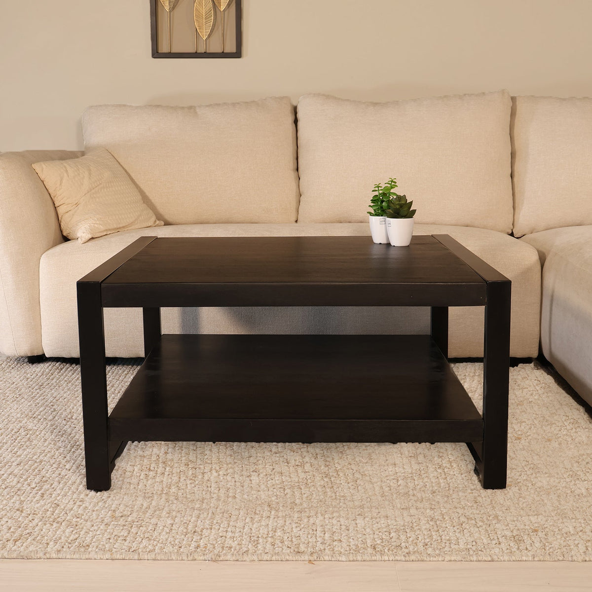Salontafel Violet Mangohout Zwart 90 cm | Retourdeal 30%
