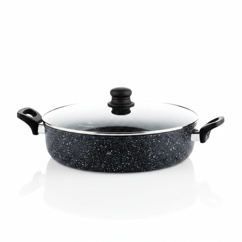 Westinghouse Hapjespan – Ø 32 cm – Inductie Pan – Inclusief Deksel – Black Marble