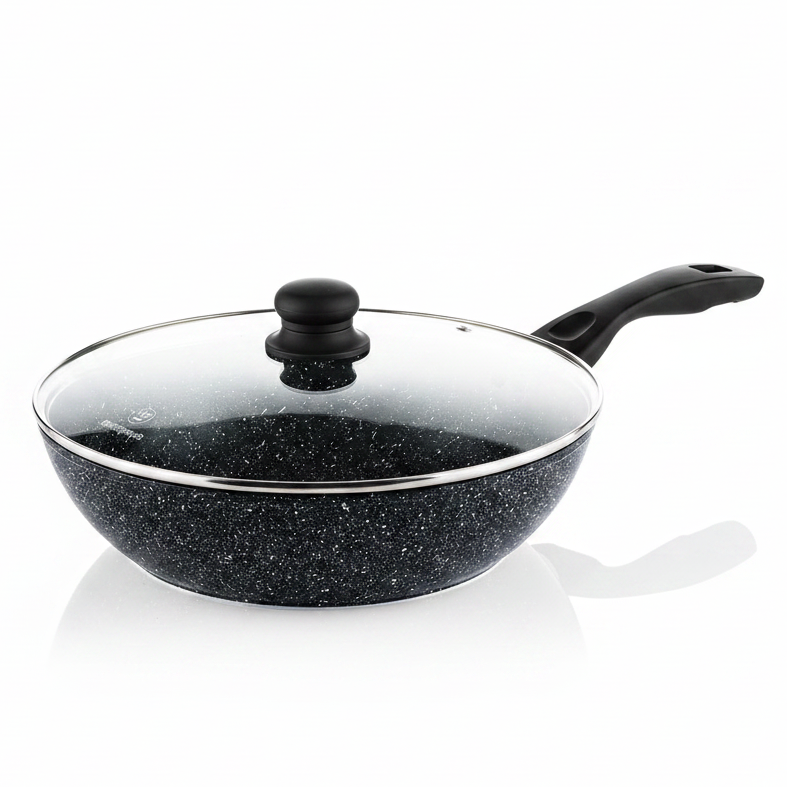 Westinghouse Wokpan Black Marble – Ø 30 cm – Inductie – Inclusief Deksel