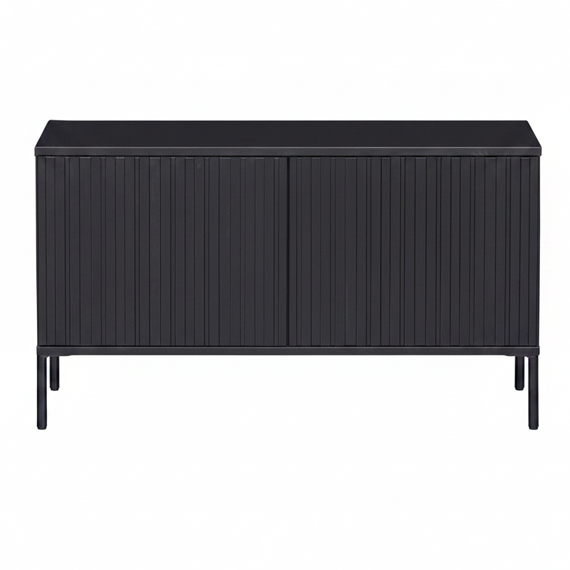 WOOOD New Gravure Tv Meubel - Grenen - Zwart - 56x100x44