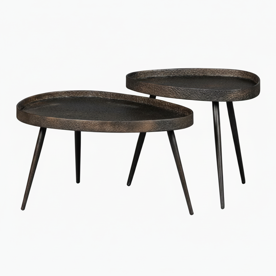 Woood Crude bijzettafels set | Retourdeal 52% korting