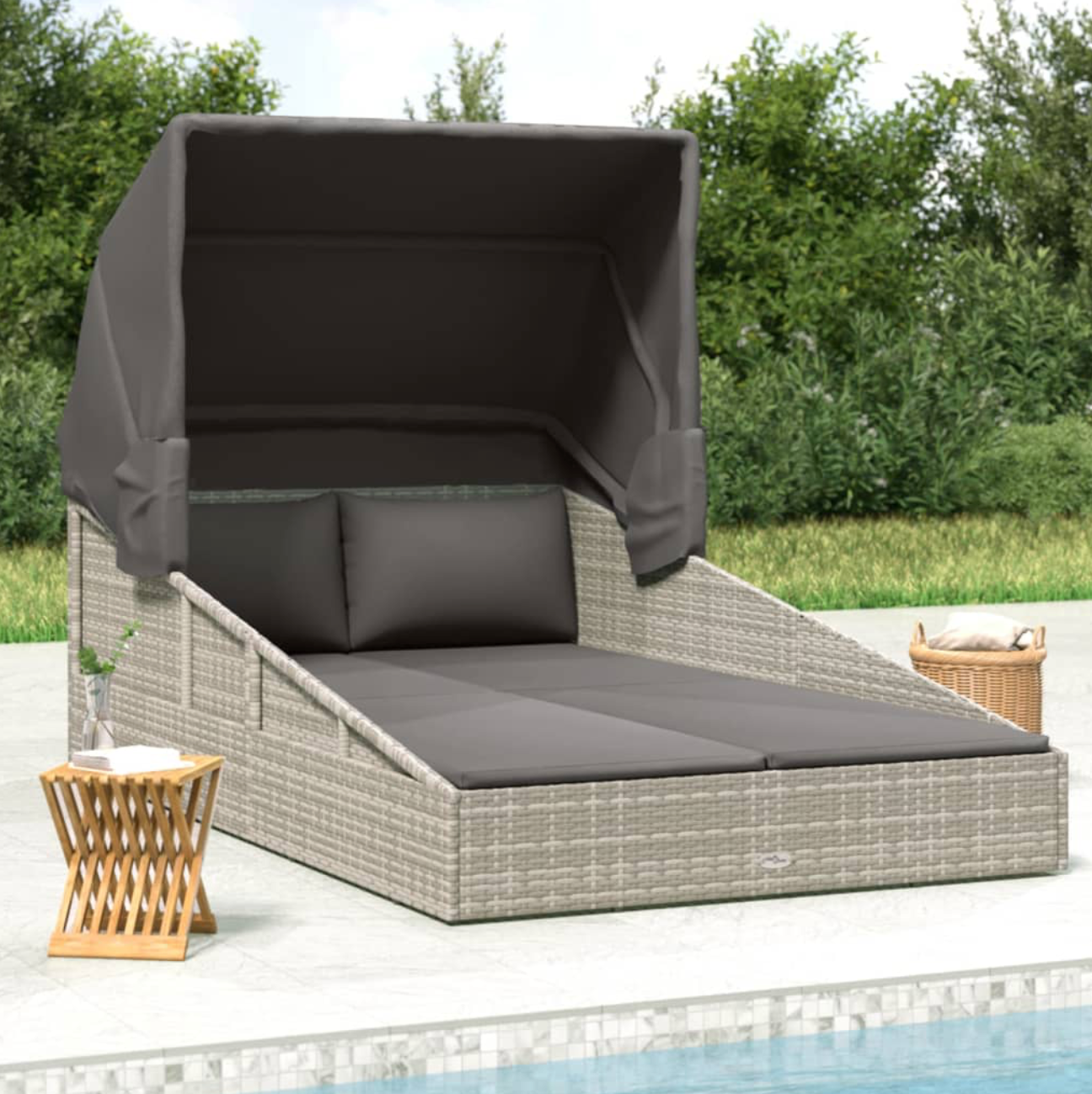 Ligbed met  inklapbaar dak - (200x114x128 cm)