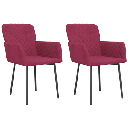 Eetkamerstoel Fleur - fluweel - 2 stuks