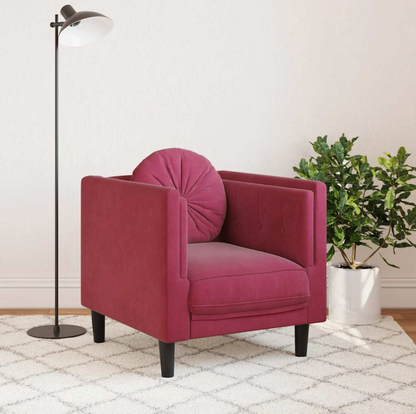 Fauteuil Roos - fluweel - met kussen