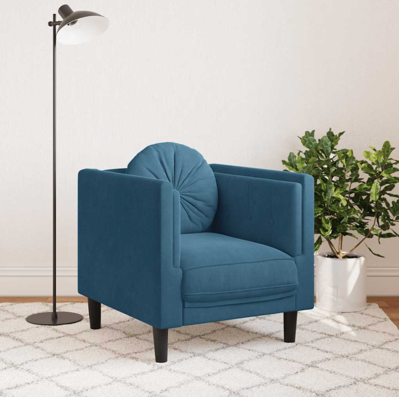 Fauteuil Roos - fluweel - met kussen