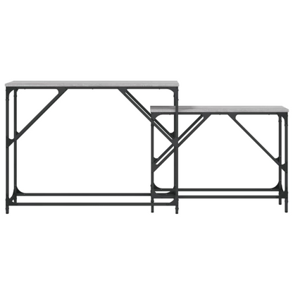 Bijzettafel Felix - bewerkt hout - 2 delig