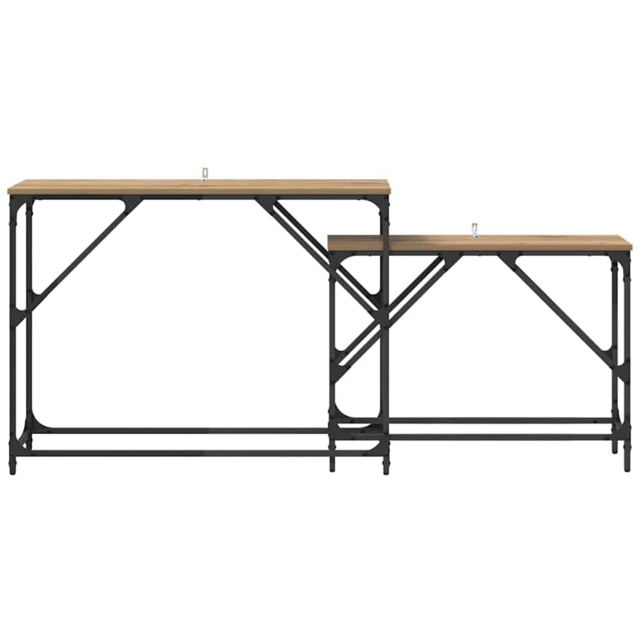 Bijzettafel Felix - bewerkt hout - 2 delig