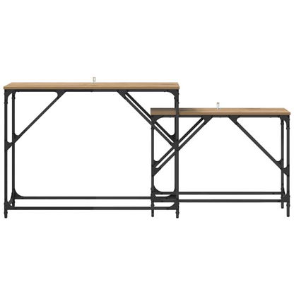 Bijzettafel Felix - bewerkt hout - 2 delig