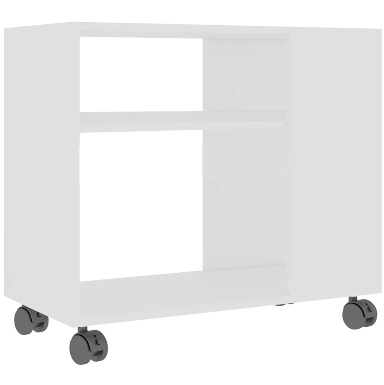 Bijzettafel Benjamin - bewerkt hout - met wieletjes