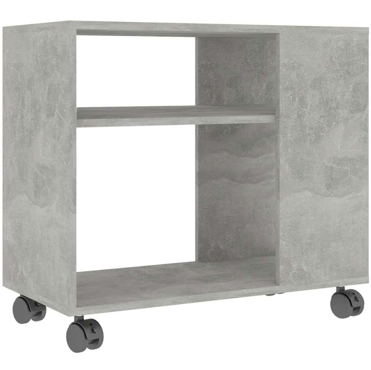 Bijzettafel Benjamin - bewerkt hout - met wieletjes