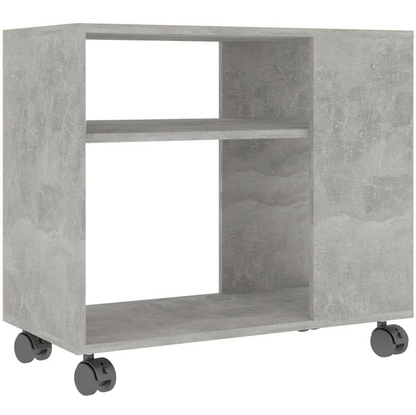Bijzettafel Benjamin - bewerkt hout - met wieletjes