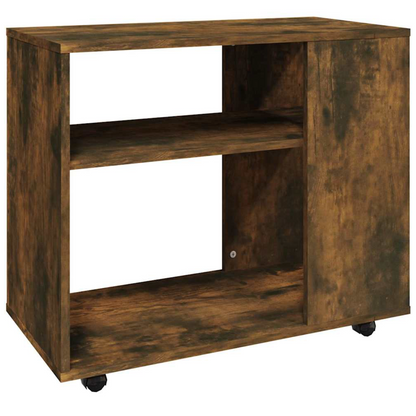 Bijzettafel Benjamin - bewerkt hout - met wieletjes