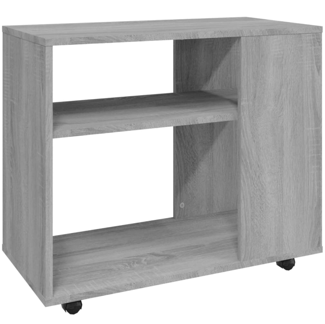 Bijzettafel Benjamin - bewerkt hout - met wieletjes