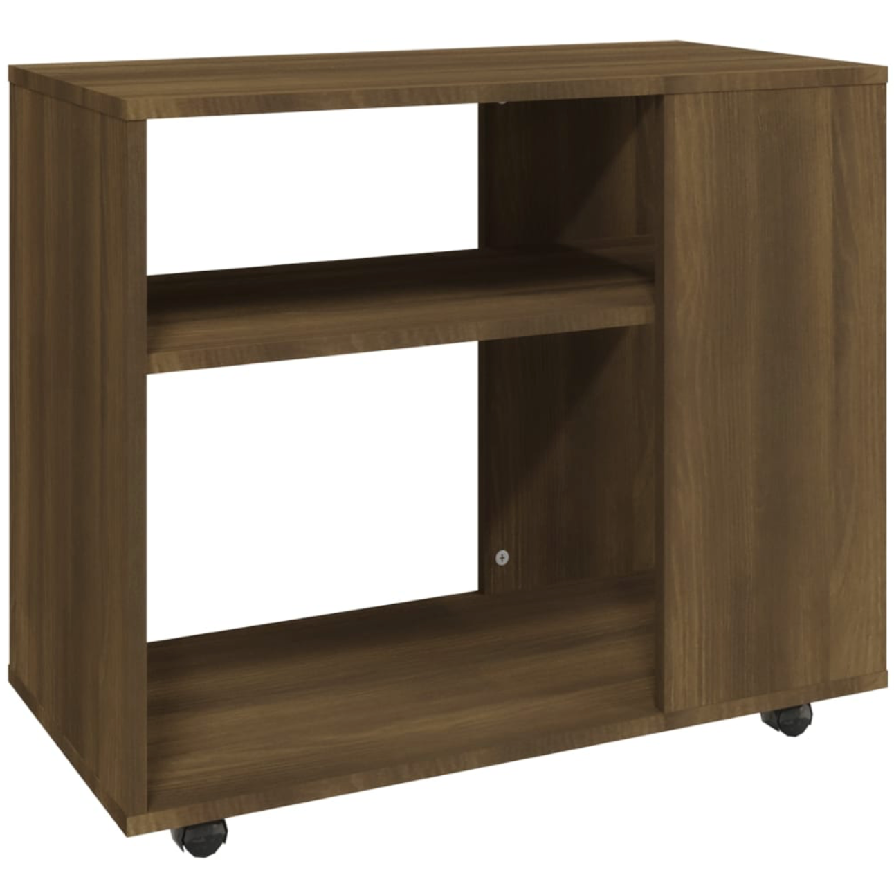 Bijzettafel Benjamin - bewerkt hout - met wieletjes