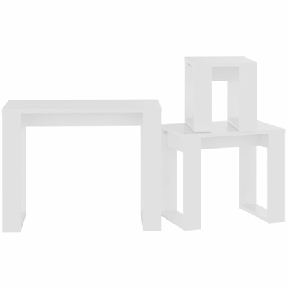 Bijzettafel Elliot - bewerkt hout - 3 delig