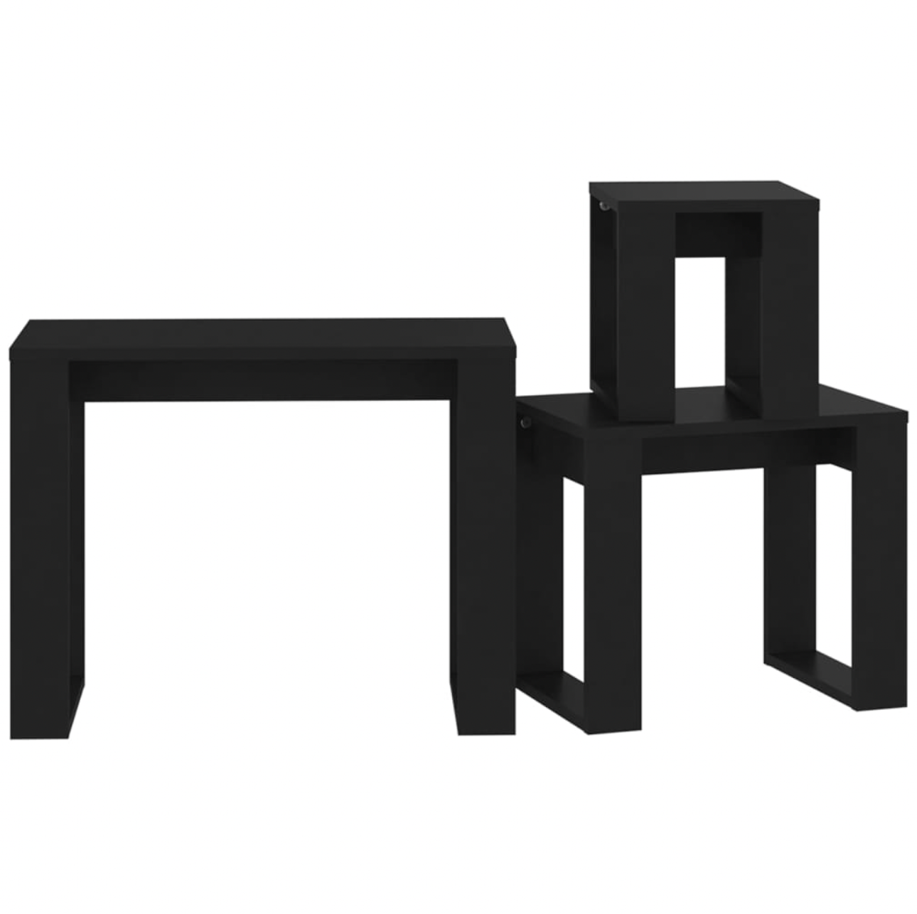 Bijzettafel Elliot - bewerkt hout - 3 delig