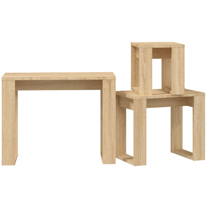 Bijzettafel Elliot - bewerkt hout - 3 delig