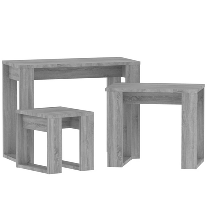 Bijzettafel Elliot - bewerkt hout - 3 delig