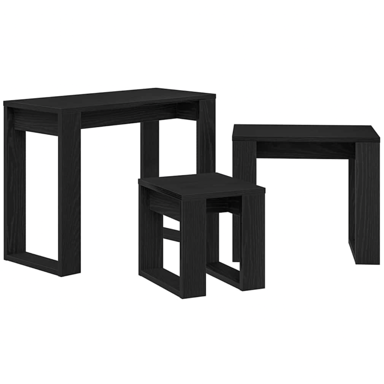 Bijzettafel Elliot - bewerkt hout - 3 delig