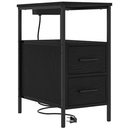 Nachtkastje Emilia - 2 stuks - met oplaadstation - Sonoma eiken