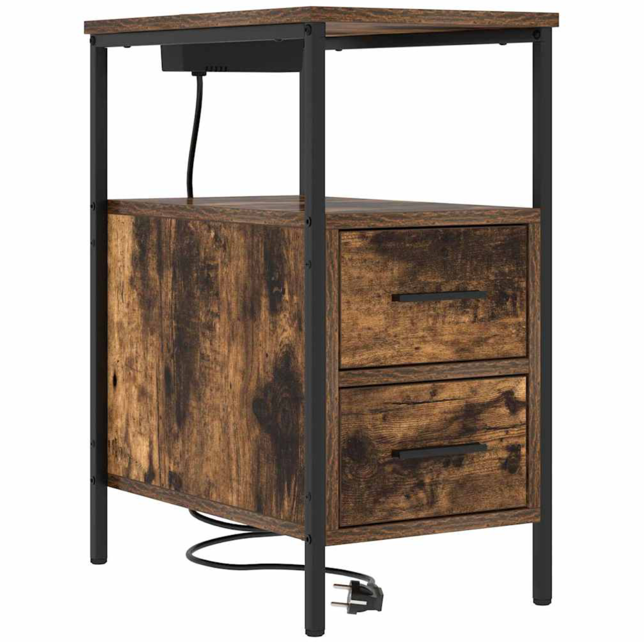 Nachtkastje Emilia - 2 stuks - met oplaadstation - Sonoma eiken
