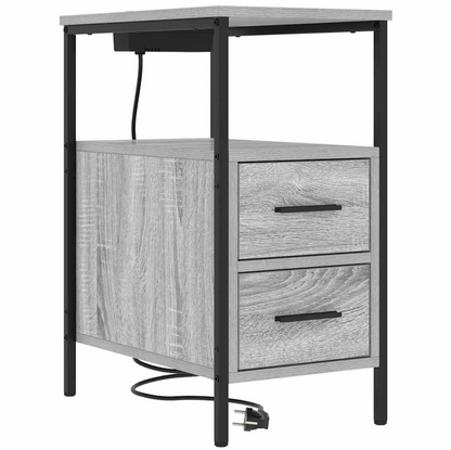 Nachtkastje Emilia - 2 stuks - met oplaadstation - Sonoma eiken
