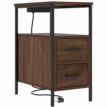 Nachtkastje Emilia - 2 stuks - met oplaadstation - Sonoma eiken