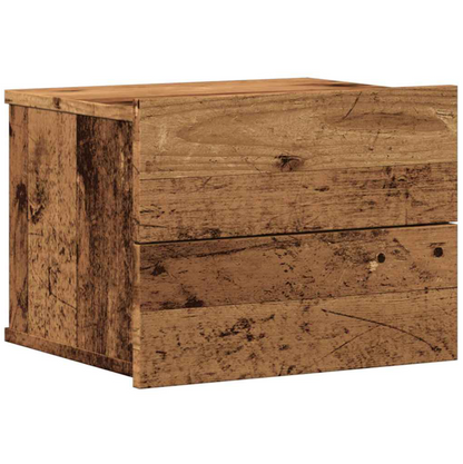 Nachtkastje Helena - bewerkt hout - wandgemonteerd