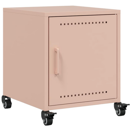 Nachtkastje Avery - staal - met wielen