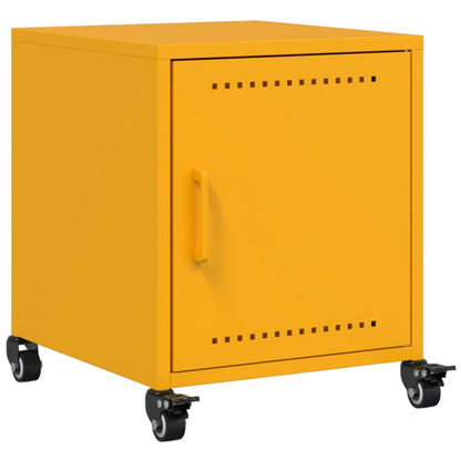 Nachtkastje Avery - staal - met wielen