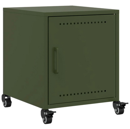 Nachtkastje Avery - staal - met wielen