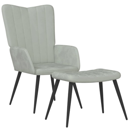 Faauteuil Floor - fluweel - met voetenbank